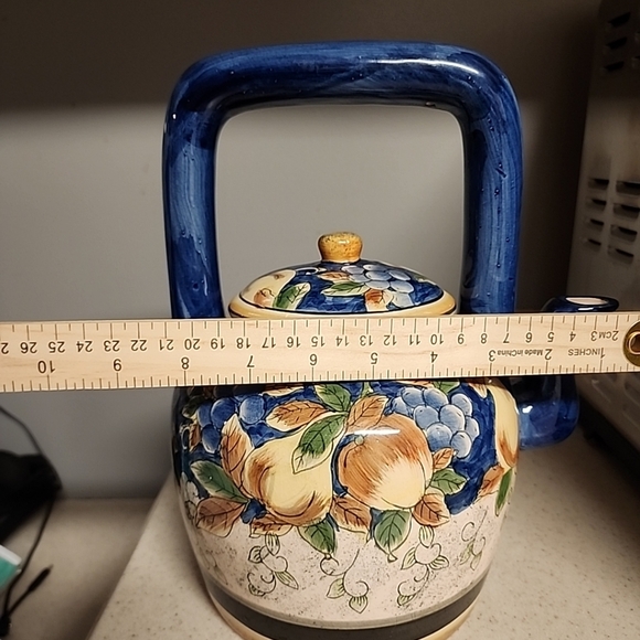 Vintage Ceramic Tea Kettle with Lid - Hand Painted China - Picture 5 of 8